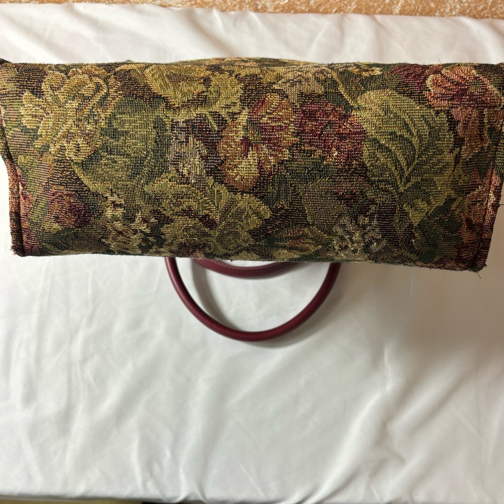 Pierre Cardin Canvas Tapestry Tote Floral Multicolor 2 Strap Shoulder Bag Purse - Picture 5 of 16